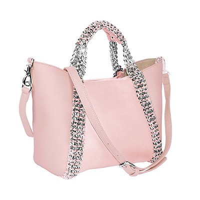 Sac mini cabas reversible rose DE COUTURE made in italy sur TrackIT